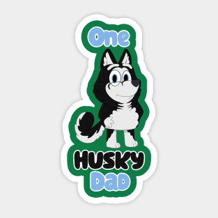 One Husky Dad Sticker